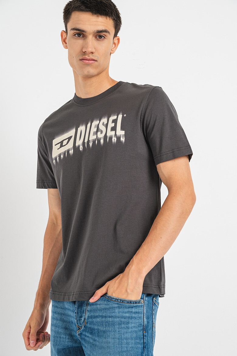 Diesel Tricou de bumbac cu logo cu aspect patat - Pled.ro