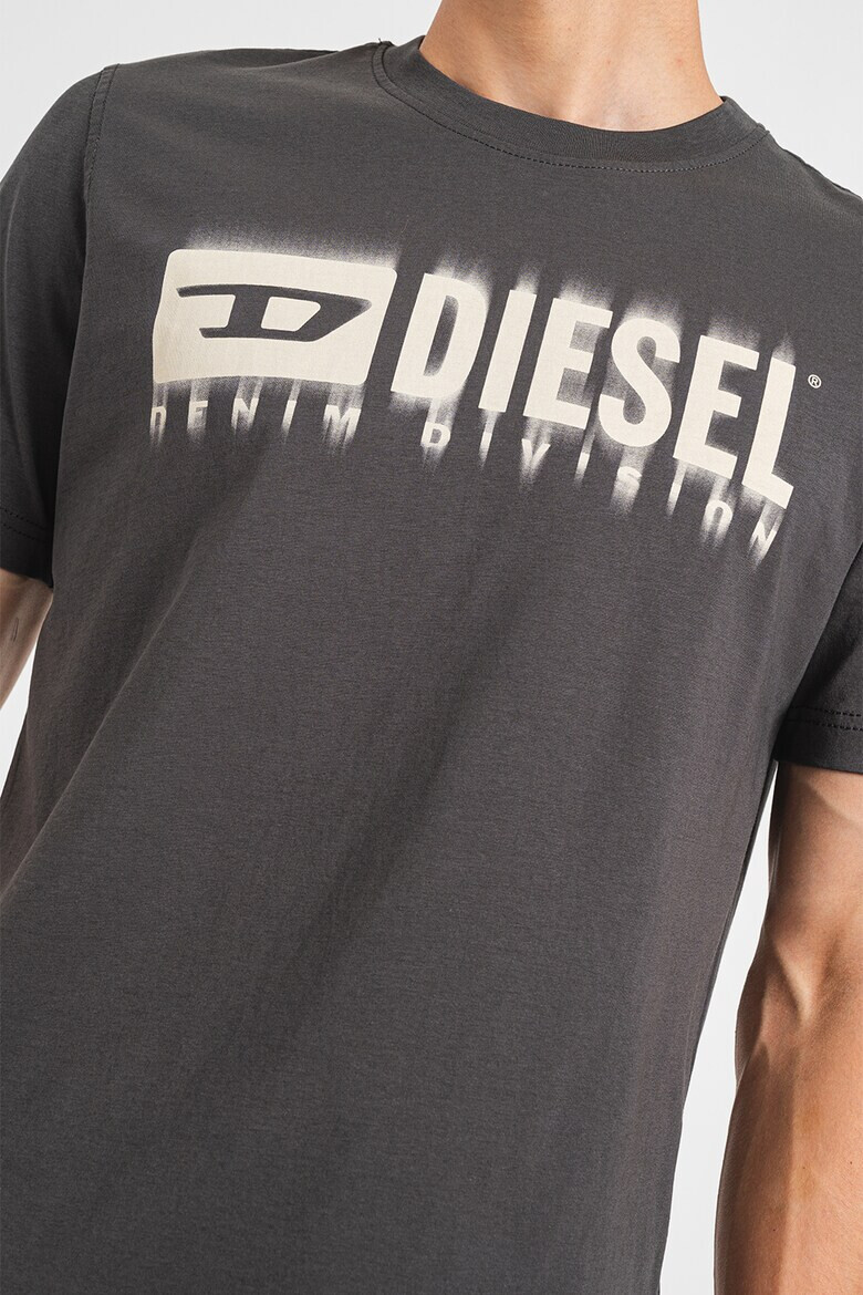 Diesel Tricou de bumbac cu logo cu aspect patat - Pled.ro