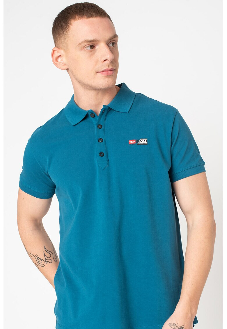 Diesel Tricou polo din pique de bumbac T-Weet Split - Pled.ro