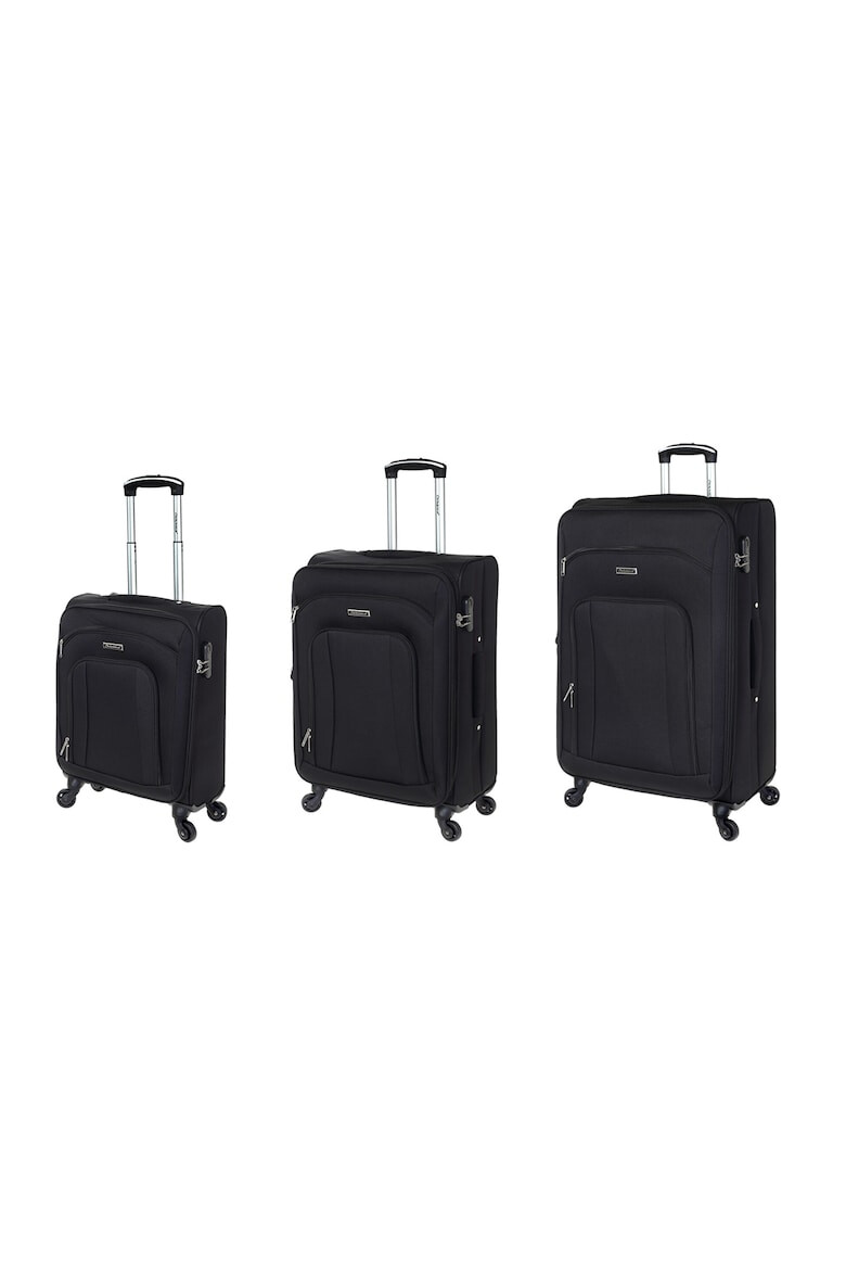 Diplomat Set Trolere Extensibil 4 Roti ZC 444 - 3 Piese Negru - Pled.ro