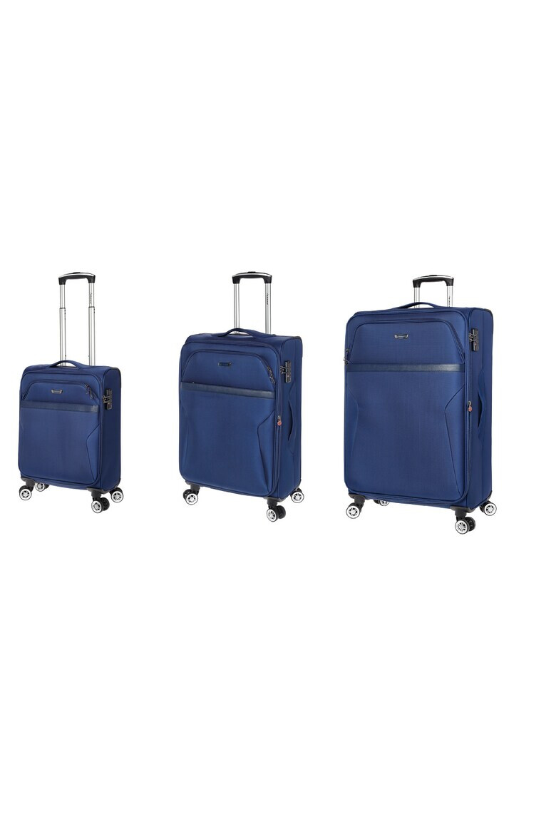 Diplomat Set Trolere Extensibile Poliester 4 Roti Duble Cifru TSA ZC 998 - 3 Piese Bleumarin - Pled.ro