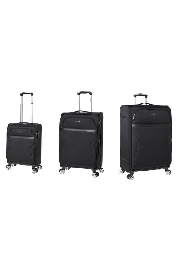 Diplomat Set Trolere Extensibile Poliester 4 Roti Duble Cifru TSA ZC 998 - 3 Piese Negru - Pled.ro