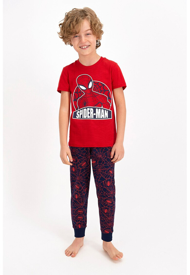 Disney Pijama cu decolteu la baza gatului cu imprimeu SpiderMan - Pled.ro