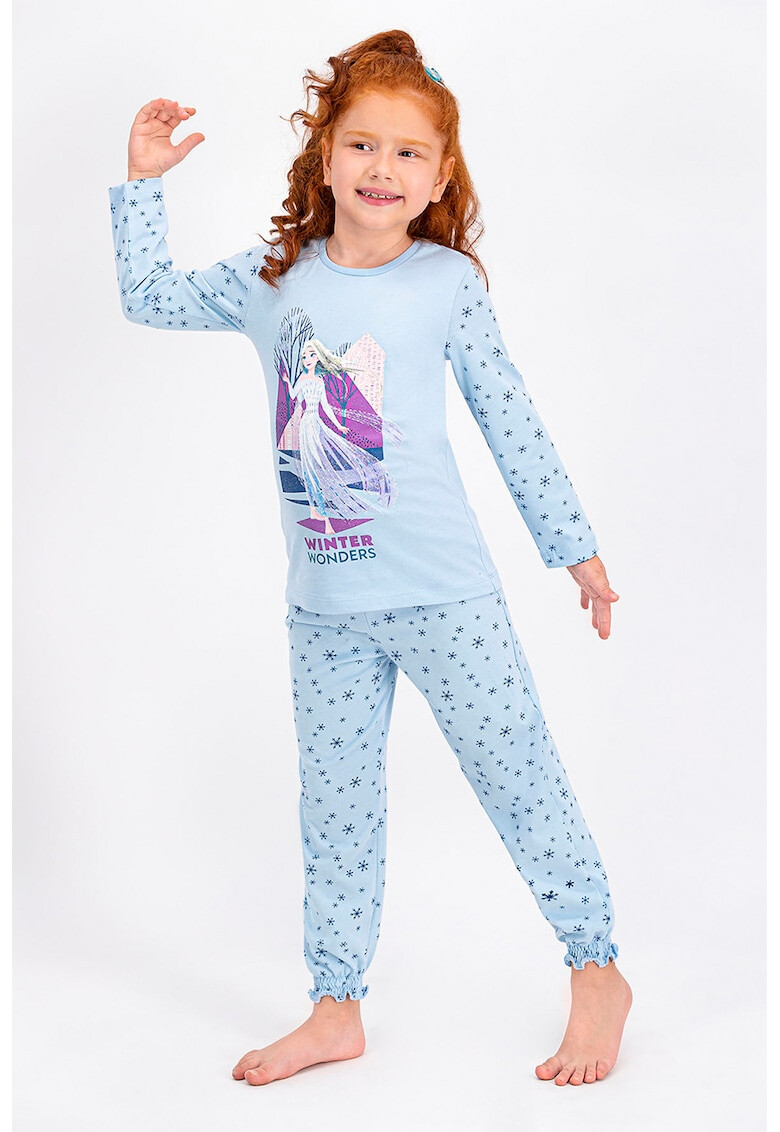 Disney Pijama cu decolteu la baza gatului si imprimeu Frozen - Pled.ro