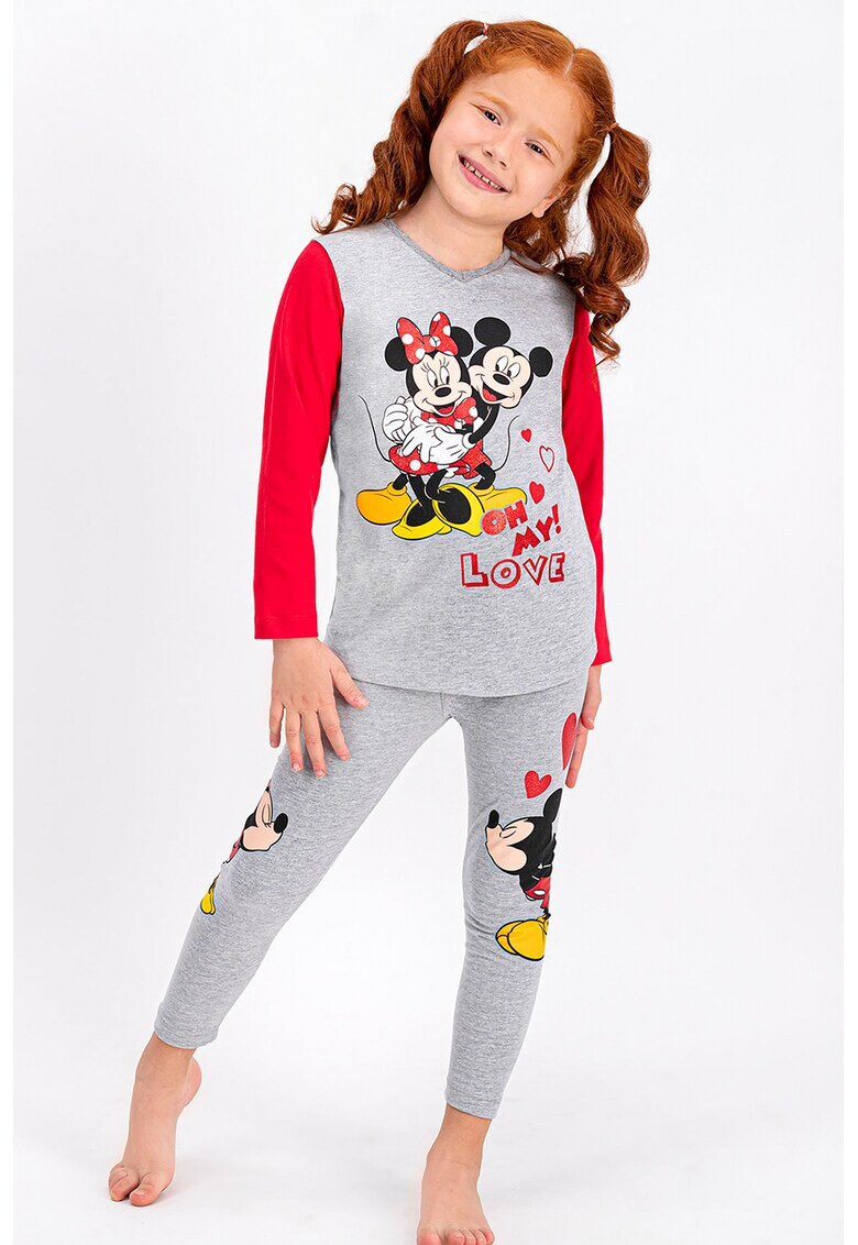 Disney Pijama cu imprimeu Mickey si Minnie Mouse - Pled.ro