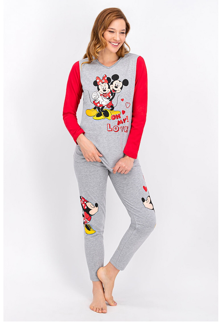 Disney Pijama cu imprimeu Mickey si Minnie Mouse - Pled.ro