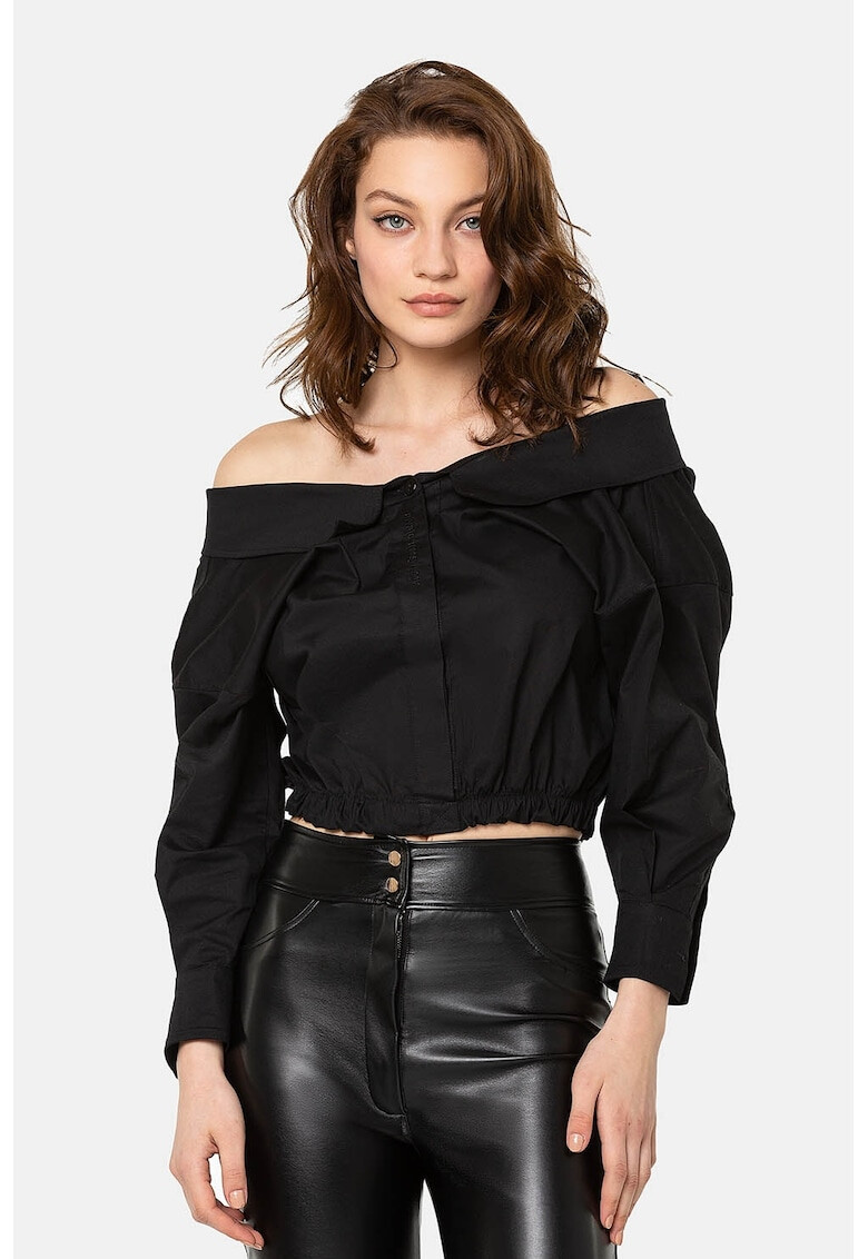 Divalo Bluza crop cu decolteu pe umeri - Pled.ro