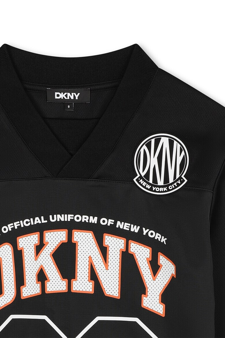 DKNY Bluza cu decolteu in V si imprimeu logo - Pled.ro