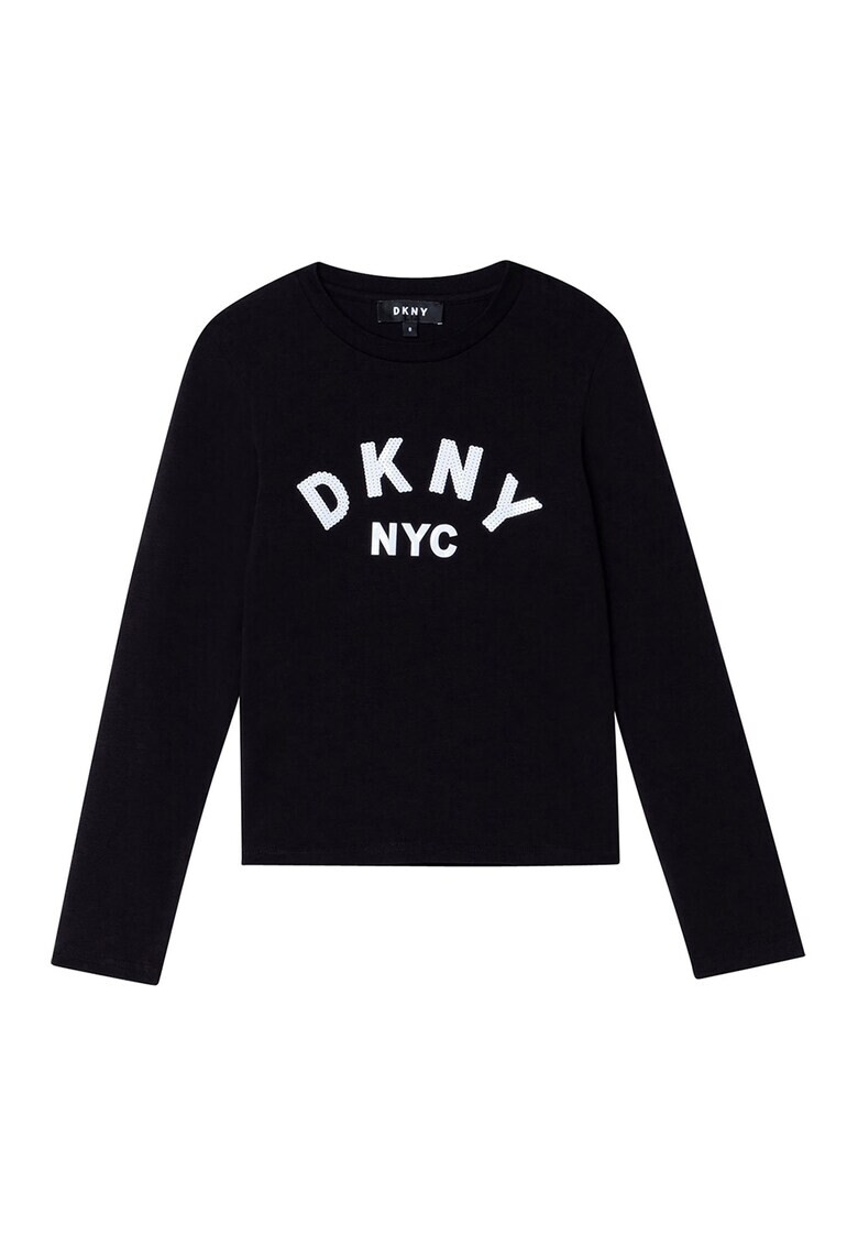 DKNY Bluza cu logo cu paiete - Pled.ro