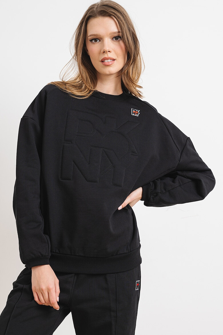 DKNY Bluza de trening supradimensionata de bumbac cu logo - Pled.ro