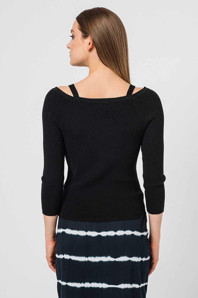 DKNY Cardigan cu decolteu in V si aspect striat - Pled.ro