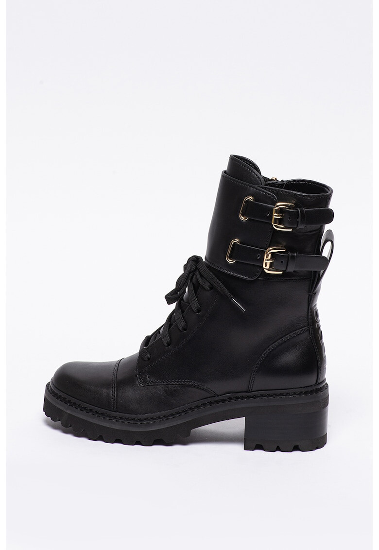 DKNY Ghete biker de piele cu catarame Bart - Pled.ro