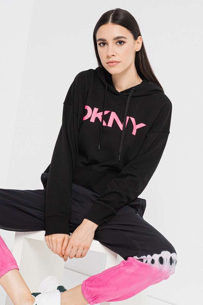 DKNY Hanorac crop cu logo supradimensionat pentru antrenament - Pled.ro