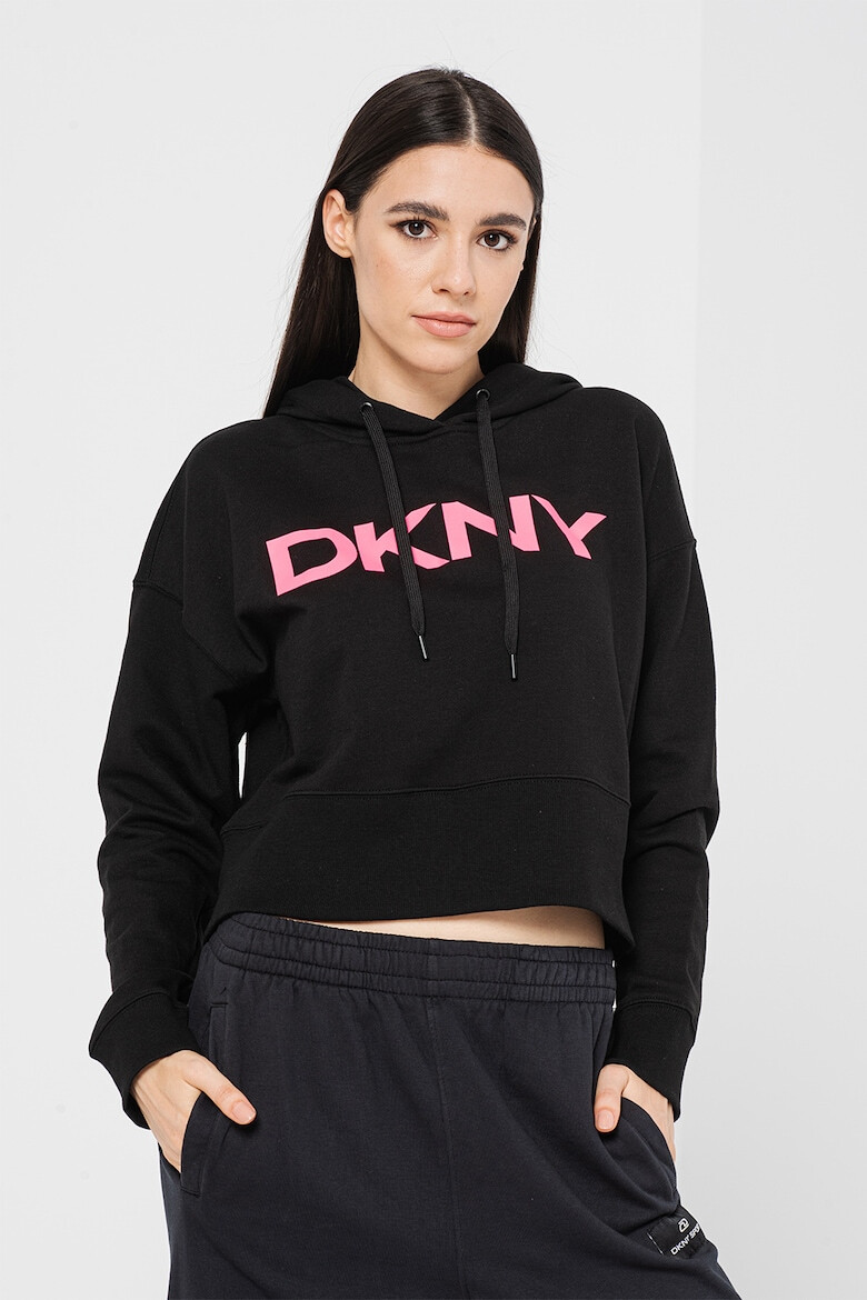 DKNY Hanorac crop cu logo supradimensionat pentru antrenament - Pled.ro