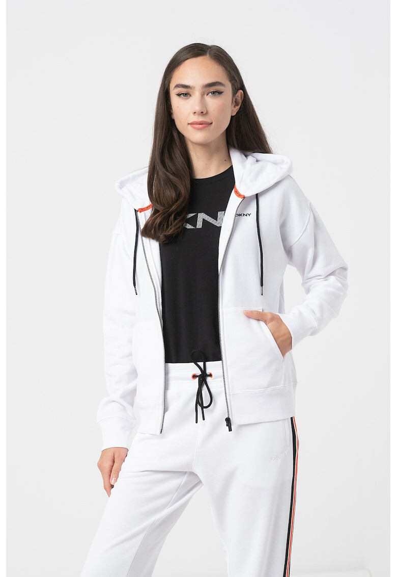 DKNY Hanorac cu fermoar si buzunare laterale pentru fitness - Pled.ro