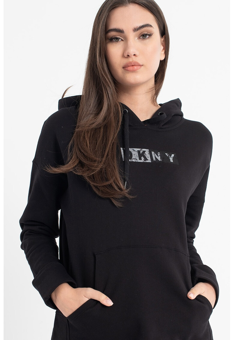 DKNY Hanorac din bumbac cu imprimeu logo pentru fitness - Pled.ro