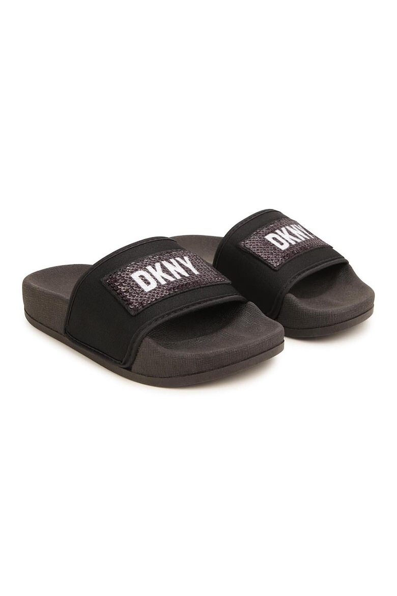 DKNY Papuci cu logo cu paiete - Pled.ro