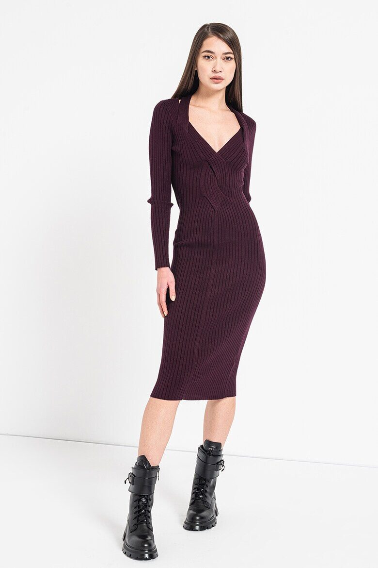 DKNY Rochie midi striata cu croiala bodycon - Pled.ro