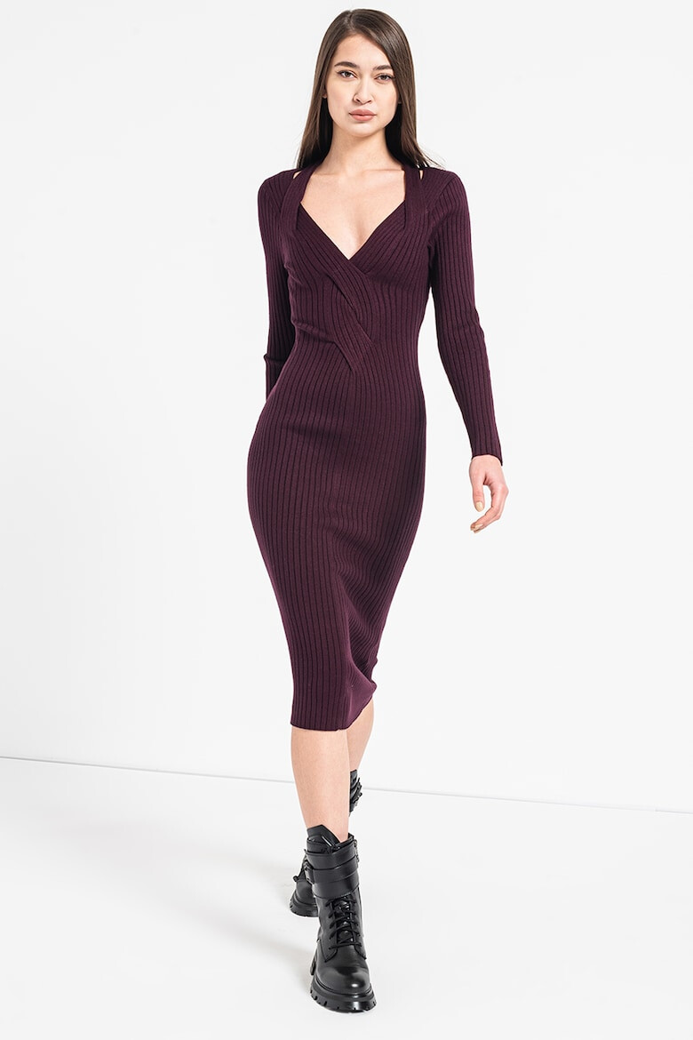 DKNY Rochie midi striata cu croiala bodycon - Pled.ro