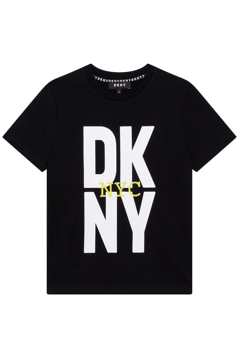 DKNY Tricou cu decolteu la baza gatului si imprimeu logo - Pled.ro