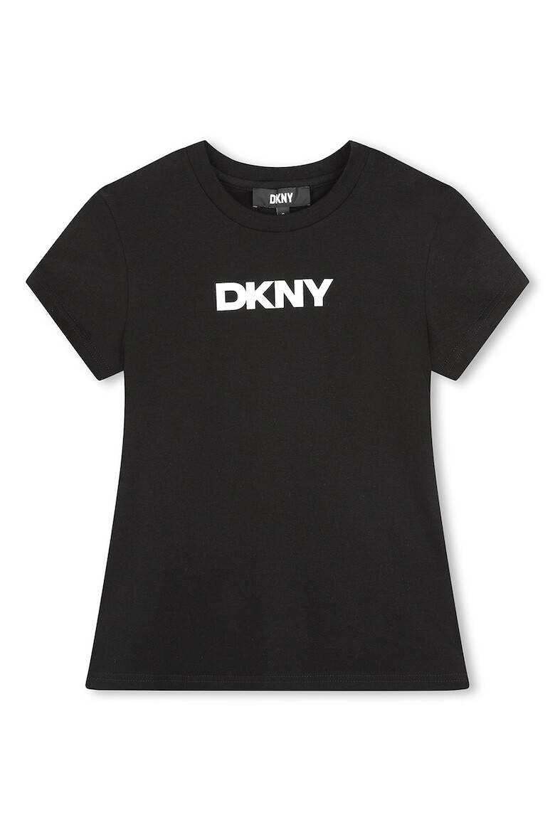 DKNY Tricou cu decolteu la baza gatului si imprimeu logo - Pled.ro