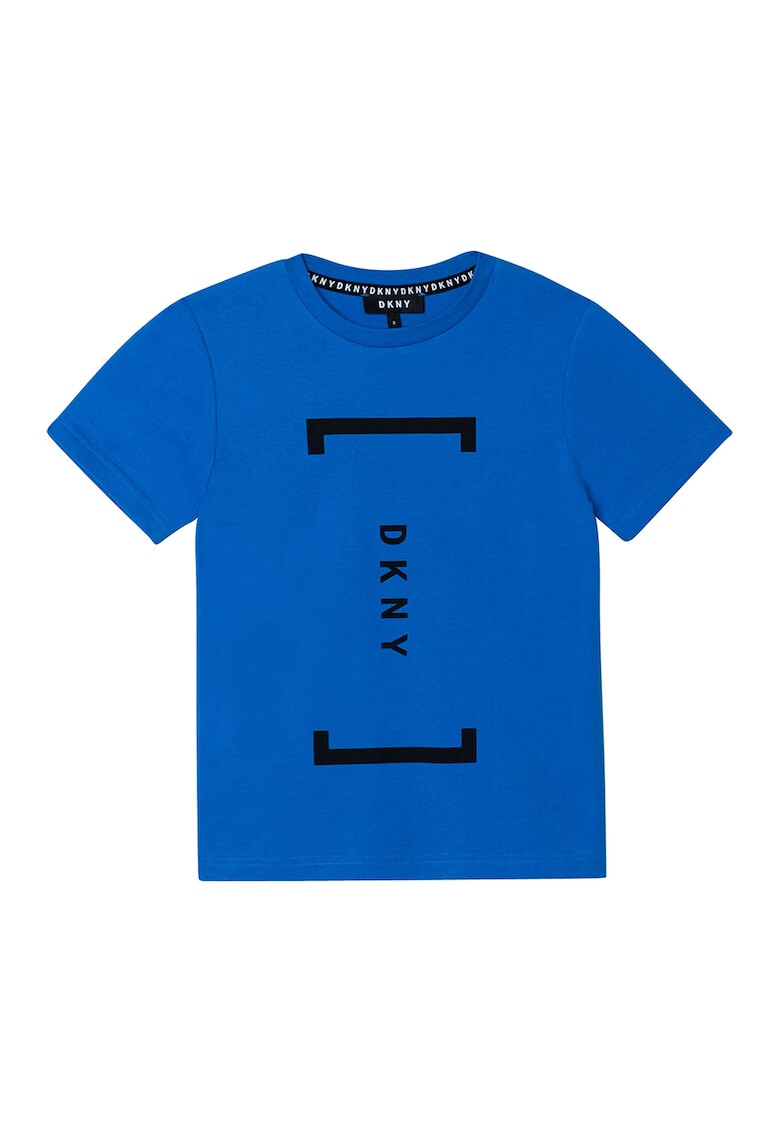 DKNY Tricou din bumbac cu decolteu la baza gatului si imprimeu logo - Pled.ro