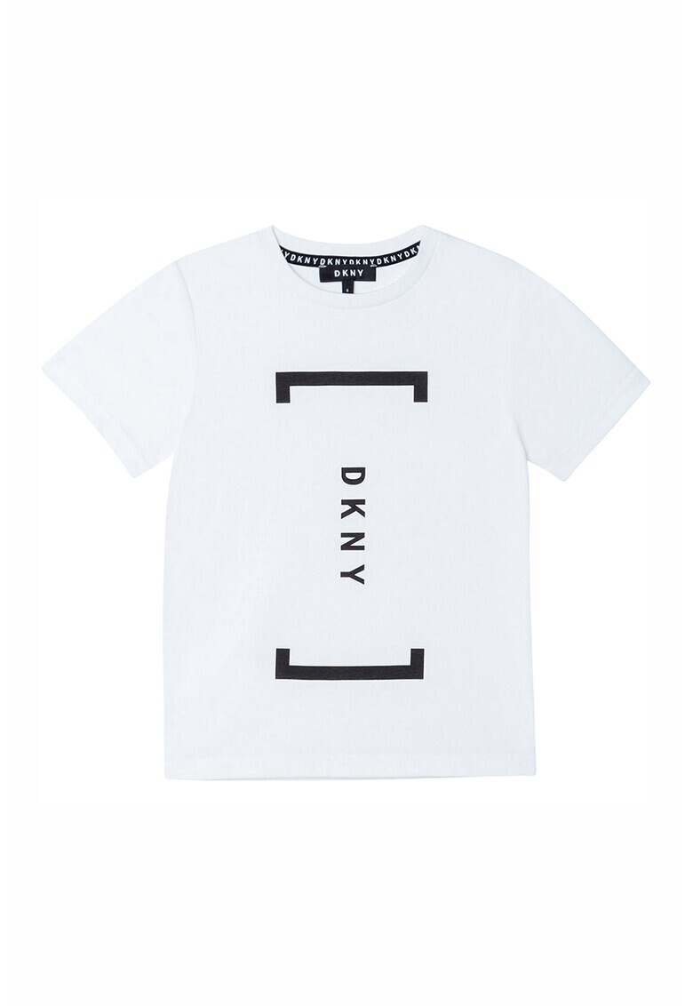 DKNY Tricou din bumbac cu decolteu la baza gatului si imprimeu logo - Pled.ro