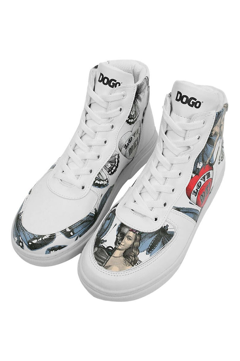 DOGO SHOES Pantofi sport mid-high din piele ecologica cu imprimeu Love Me - Pled.ro