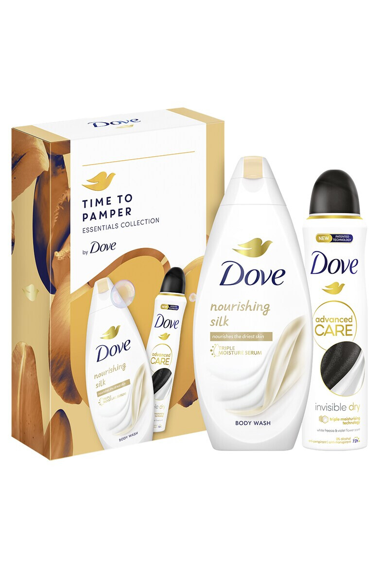 Dove Set cadou : Gel de dus Nourishing Silk 250ml + deodorant Invisible Dry 150ml - Pled.ro