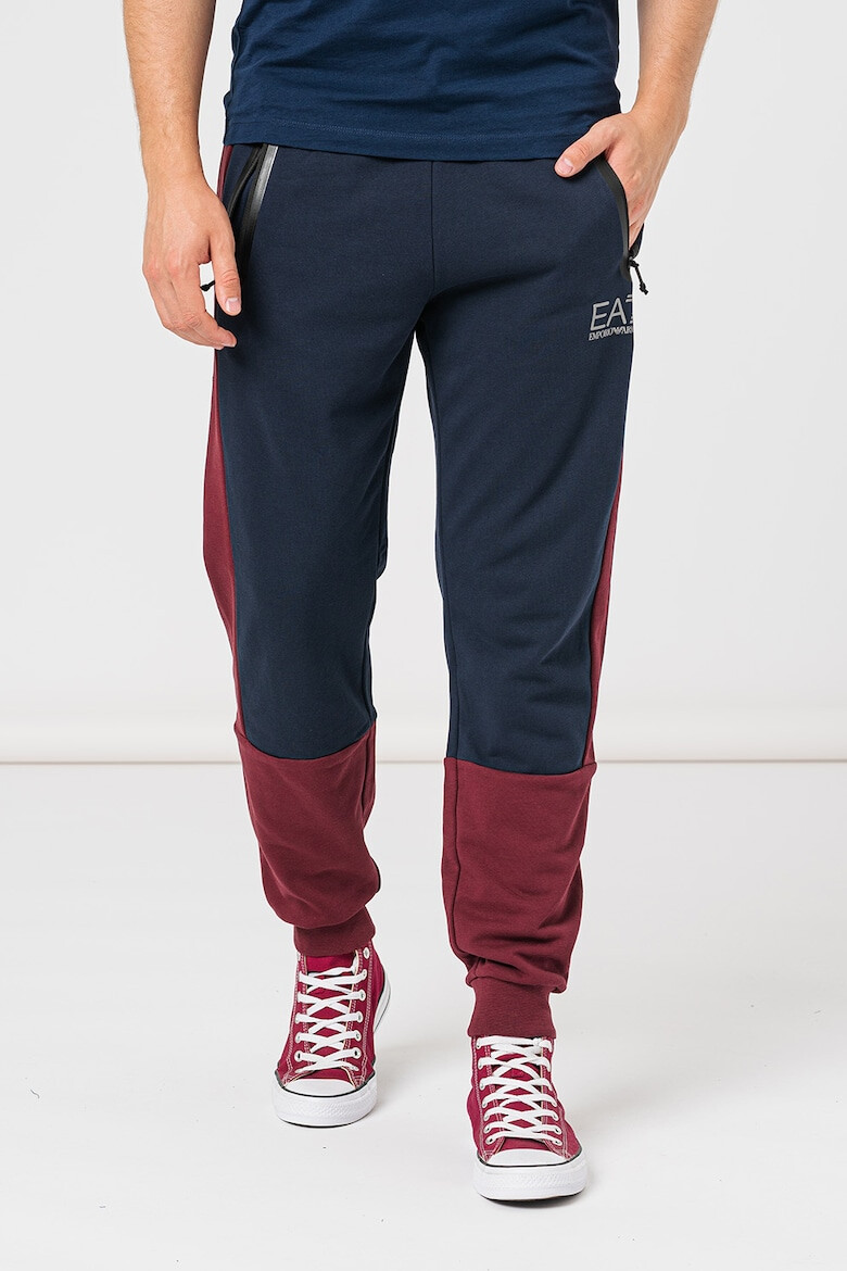 EA7 Pantaloni sport colorblock cu snur - Pled.ro