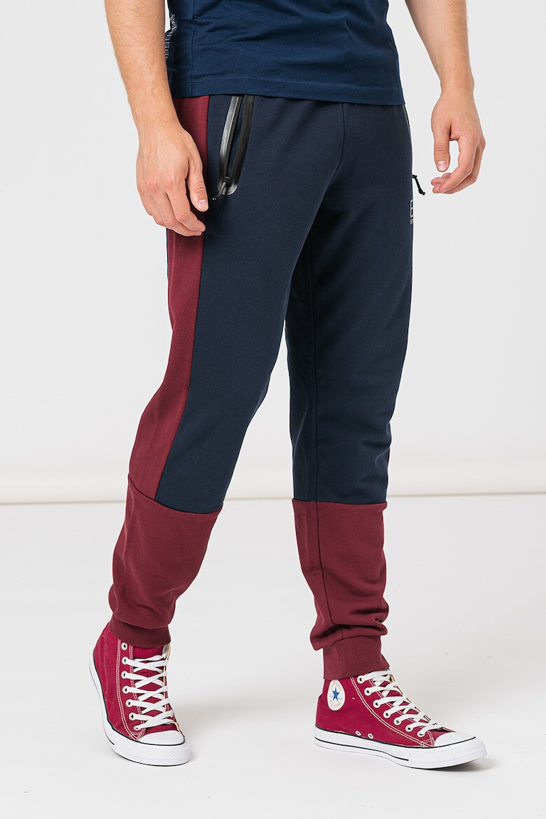 EA7 Pantaloni sport colorblock cu snur - Pled.ro