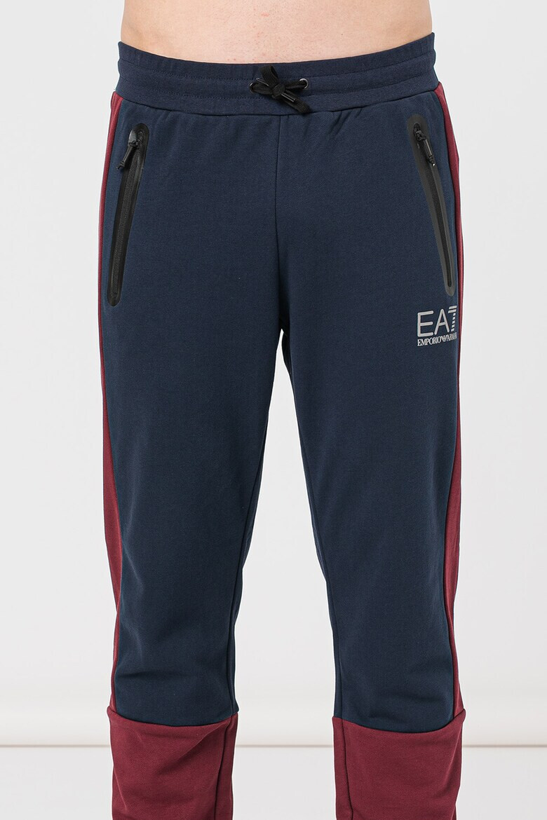 EA7 Pantaloni sport colorblock cu snur - Pled.ro