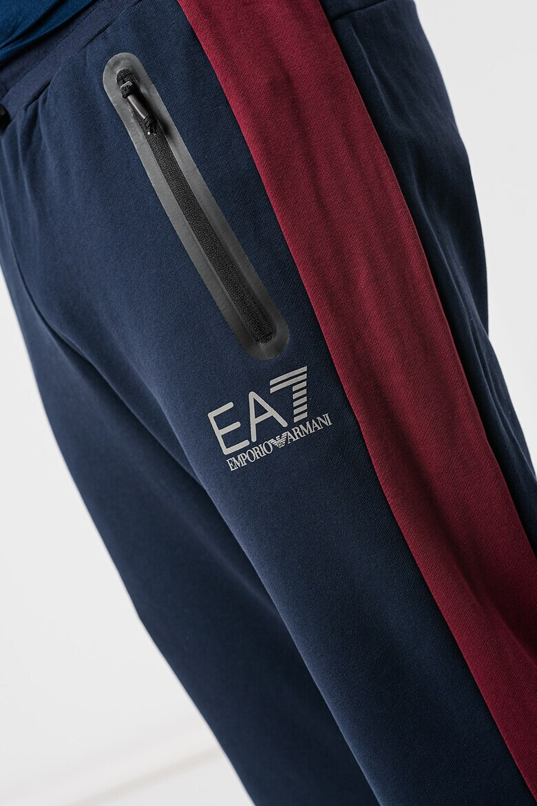 EA7 Pantaloni sport colorblock cu snur - Pled.ro