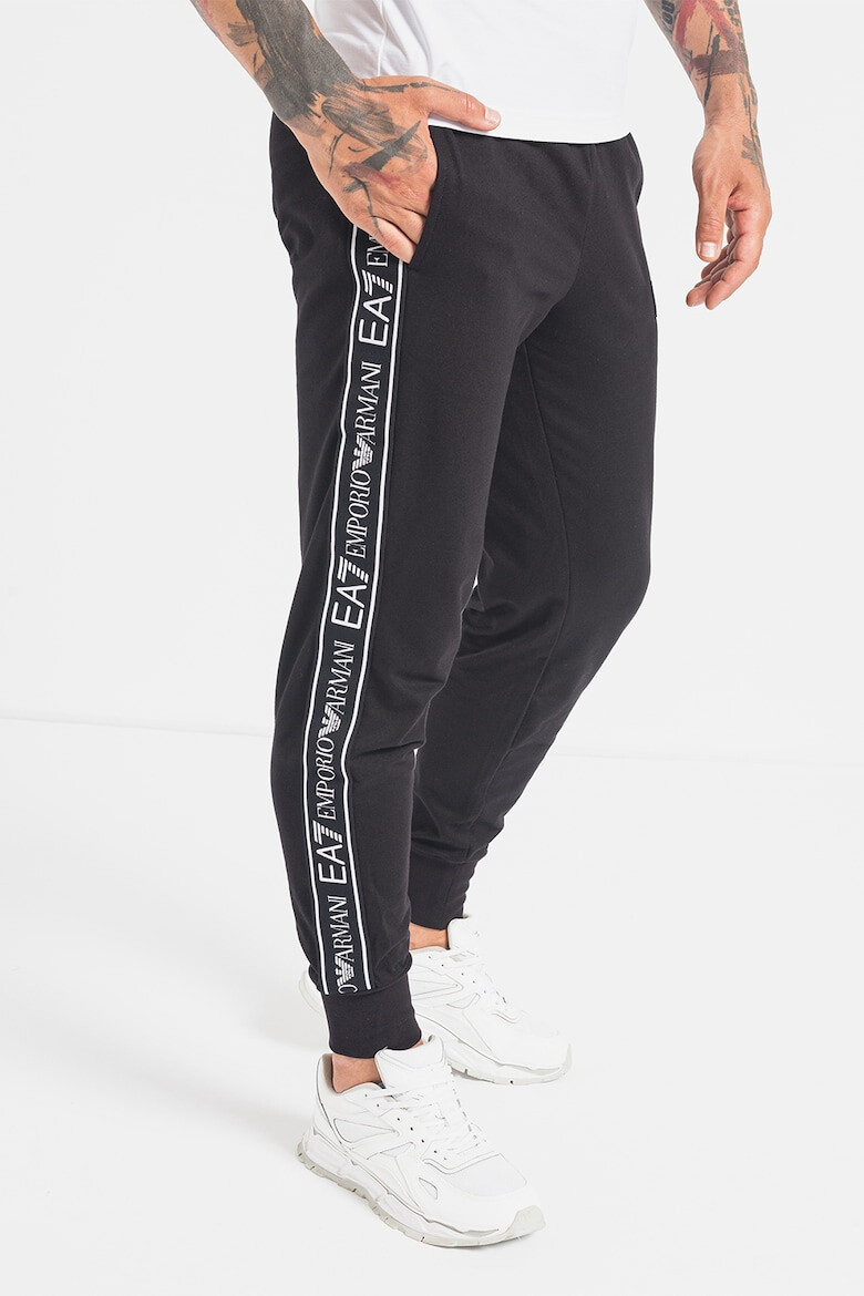 EA7 Pantaloni sport cu benzi logo - Pled.ro