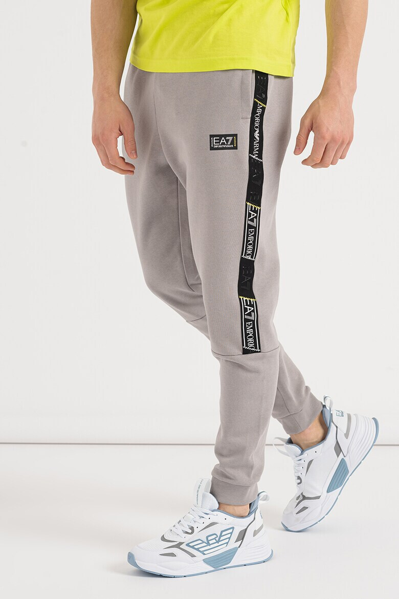 EA7 Pantaloni sport din amestec de bumbac cu logo - Pled.ro