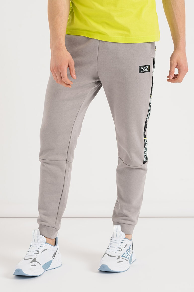 EA7 Pantaloni sport din amestec de bumbac cu logo - Pled.ro