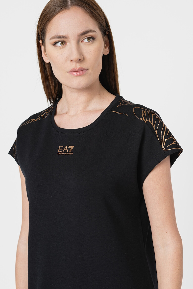 EA7 Rochie-tricou din amestec de modal cu logo discret - Pled.ro