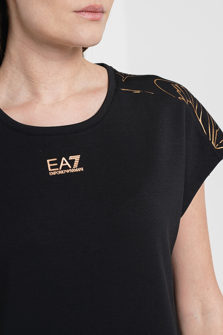 EA7 Rochie-tricou din amestec de modal cu logo discret - Pled.ro