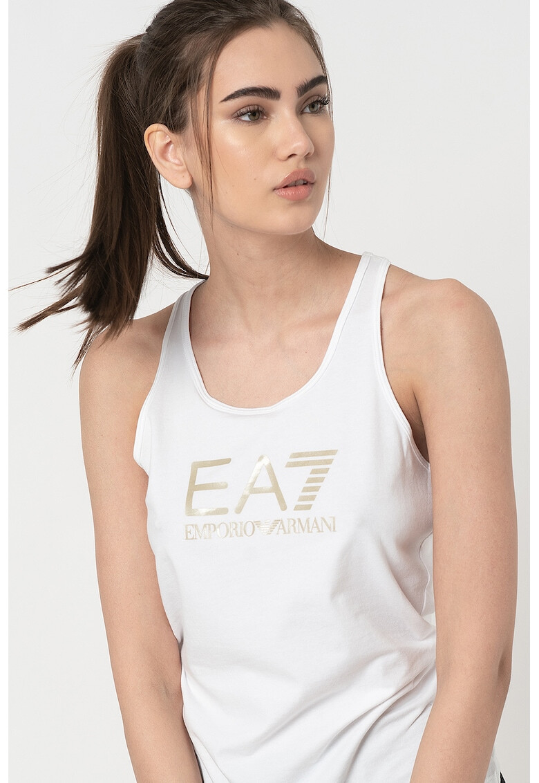 EA7 Top cu imprimeu logo si decupaj racerback - Pled.ro