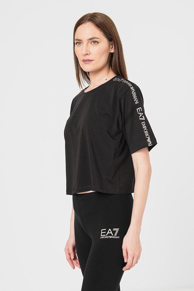 EA7 Tricou crop cu benzi logo - Pled.ro