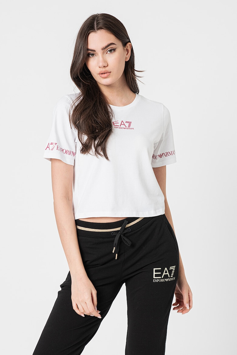 EA7 Tricou crop cu imprimeu logo - Pled.ro