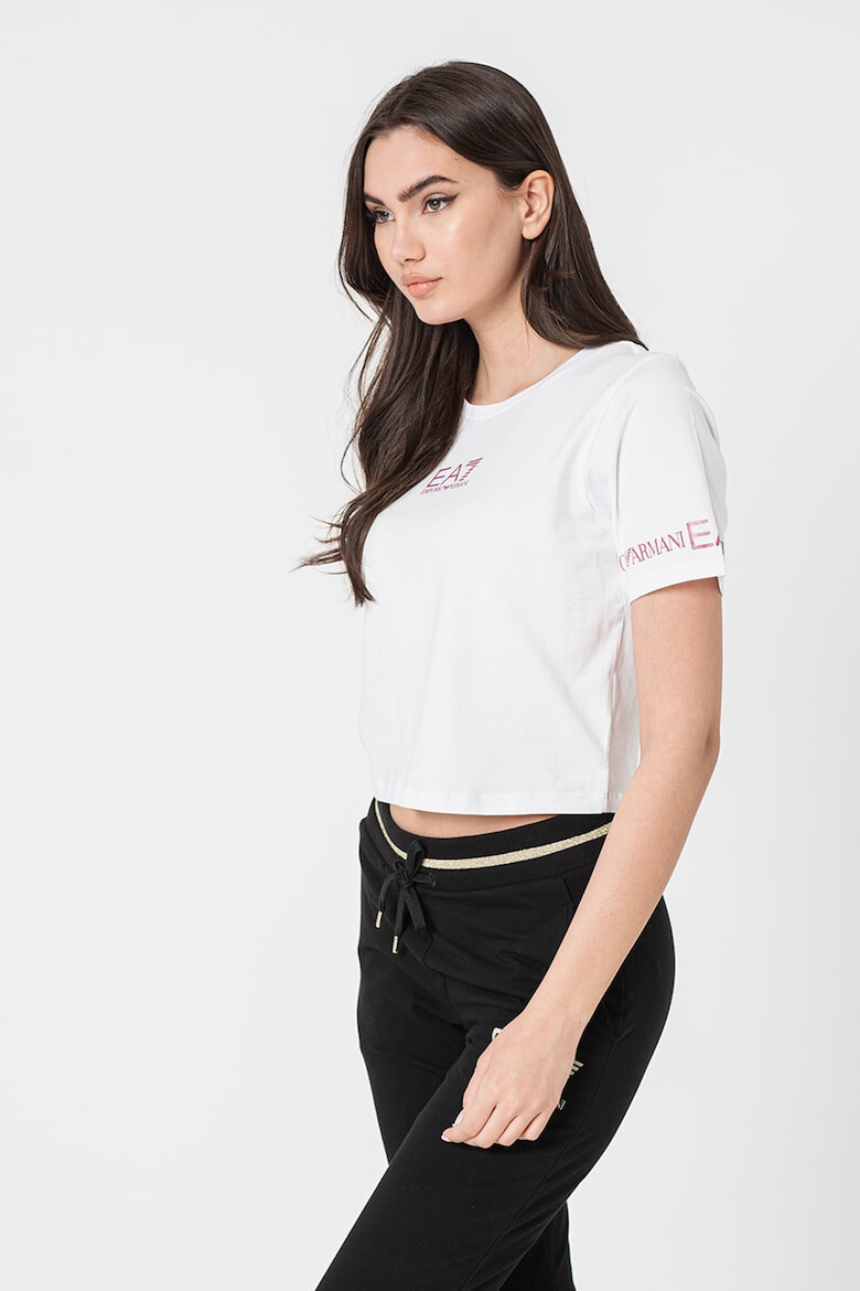 EA7 Tricou crop cu imprimeu logo - Pled.ro