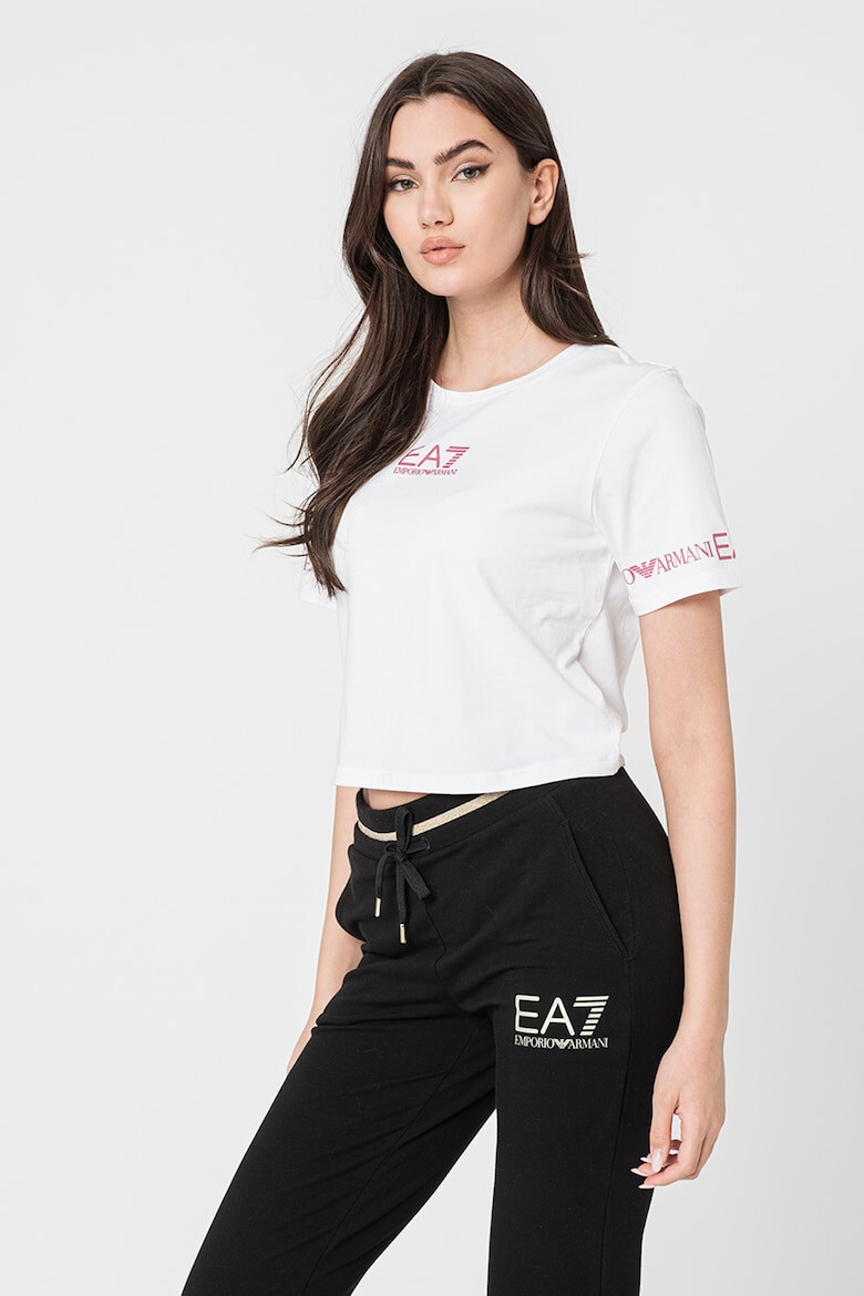 EA7 Tricou crop cu imprimeu logo - Pled.ro