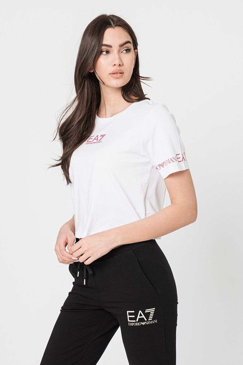 EA7 Tricou crop cu imprimeu logo - Pled.ro