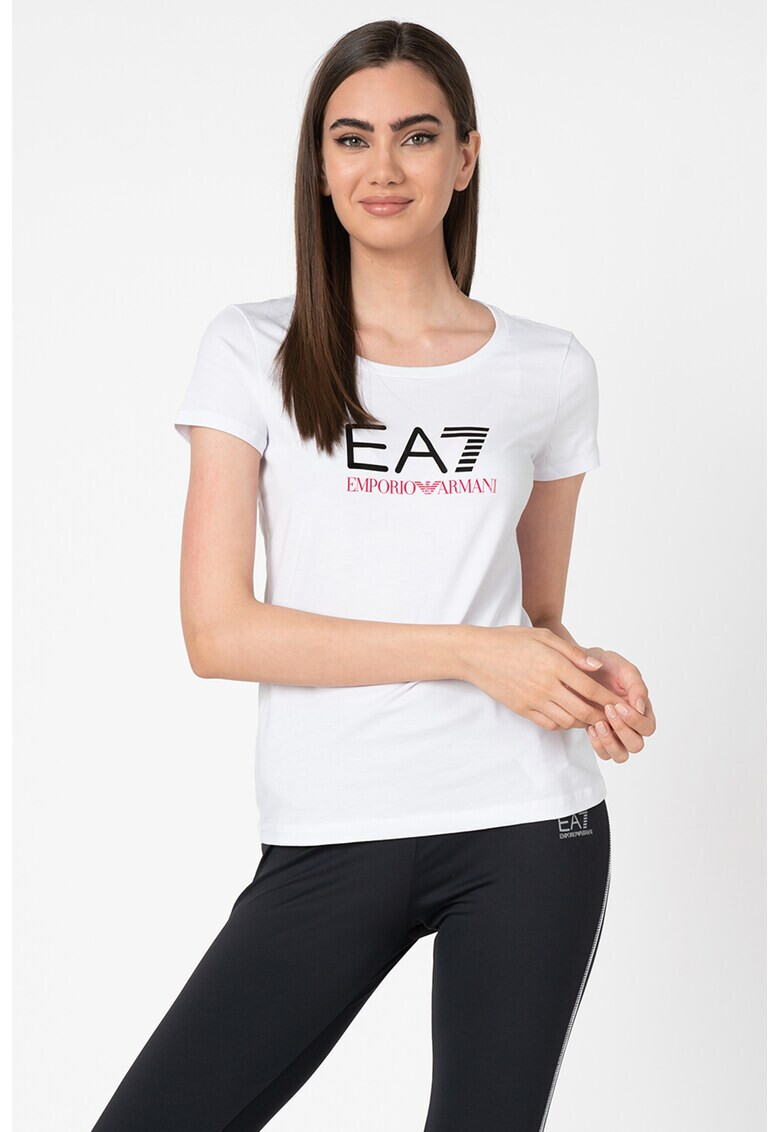 EA7 Tricou cu decolteu la baza gatului si imprimeu logo - Pled.ro