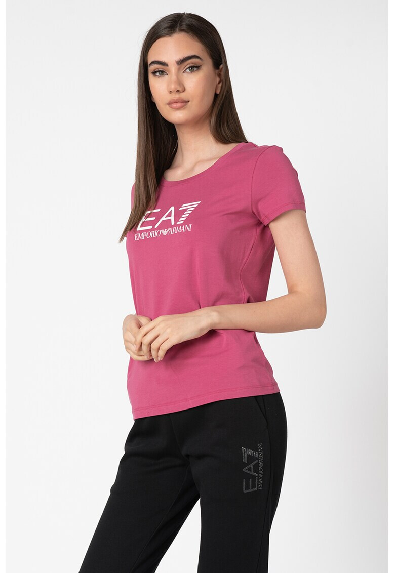 EA7 Tricou cu decolteu la baza gatului si imprimeu logo - Pled.ro