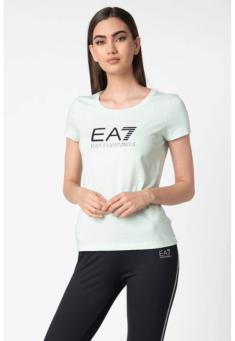 EA7 Tricou cu decolteu la baza gatului si imprimeu logo - Pled.ro