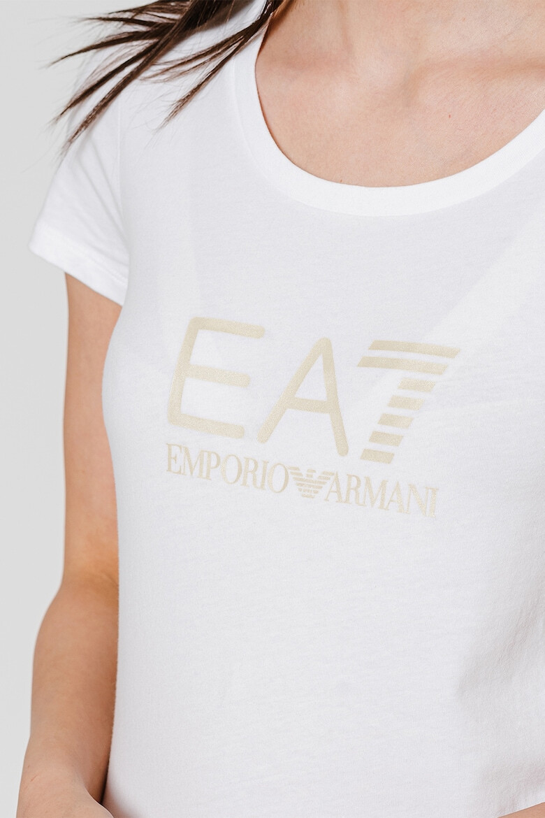 EA7 Tricou cu decolteu rotund si logo - Pled.ro