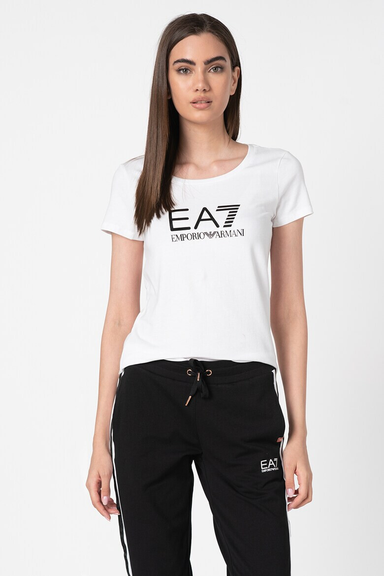 EA7 Tricou cu decolteu rotund si logo - Pled.ro