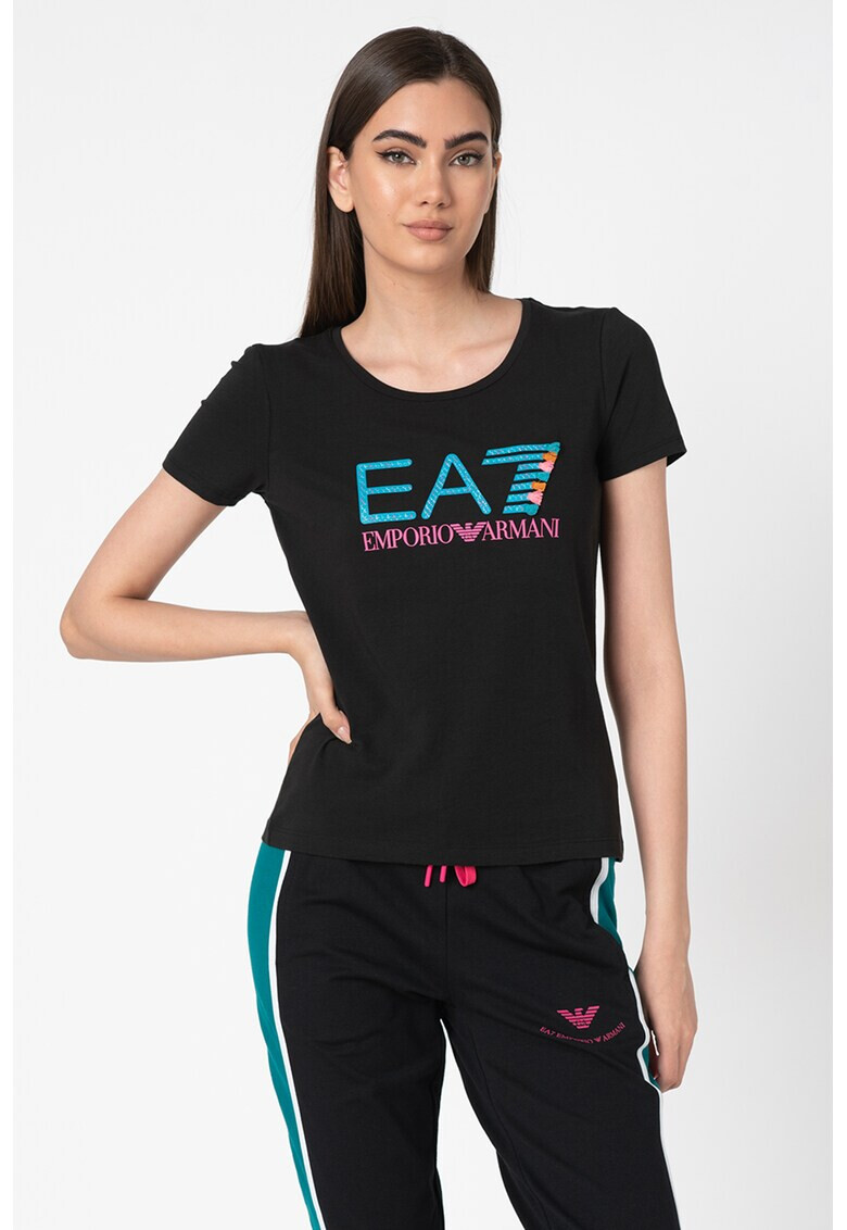 EA7 Tricou cu imprimeu logo contrastant 2 - Pled.ro